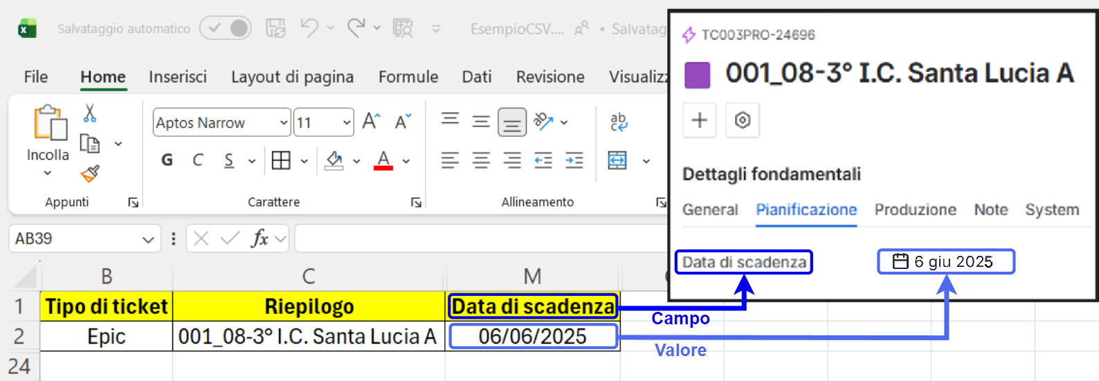 CSV -> Ticket